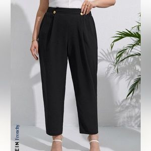 SHEIN Frenchy Plus High Waisted Plicated Detail Pants